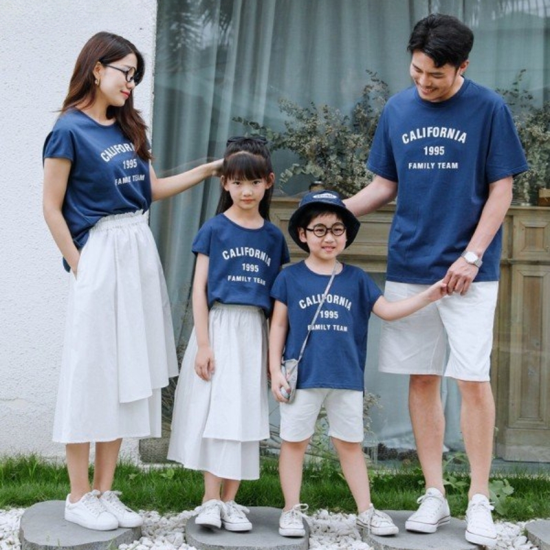 Áo Đồng Phục Gia Đình California Xanh Than